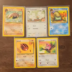 Pokemon TCG Lot Kabuto Tandemaus Omanyte Swinub Jigglypuff 5 Cards English - Image 1