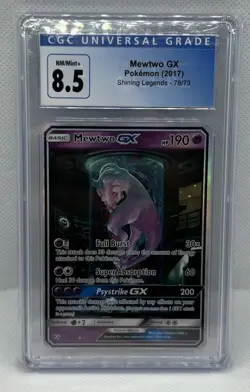 Pokemon Mewtwo GX 78/73 Shining Legends Secret Rare Alternative Art CGC 8.5 - Image 1