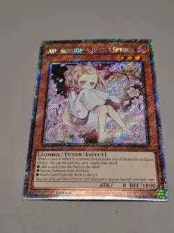 Yugioh Ash Blossom & Joyous Spring RA04-EN025 Platinum Secret Rare 1st Ed NM - Image 1