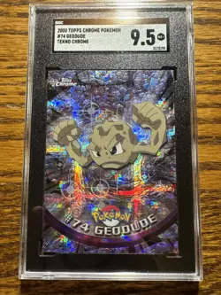 2000 Topps Chrome Pokemon Geodude Tekno Chrome Sgc 9.5 Mint+ - Image 1
