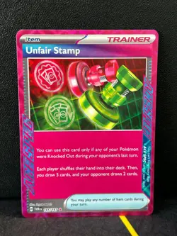 Unfair Stamp 165/167 Pokemon TCG Twilight Masquerade Ace Spec Rare Trainer - NM - Image 1