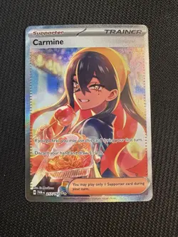 Pokemon TCG Trainer Carmine 217/167 Twilight Masquerade SIR Near Mint NM - Image 1