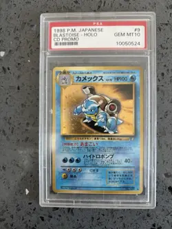 Pokemon Blastoise Japanese CD Promo Holo PSA GEM MT 10 Card #009 1998 - Image 1