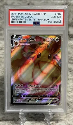 SWSH087 Eevee VMAX PSA 10 Shining Fates ETB Black Star Promo Pokemon Gem Mint - Image 1