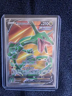 Rayquaza V Ultra Rare Full Art Rapid Strike Pokemon Evolving Skies 193/203 HP 2… - Image 1