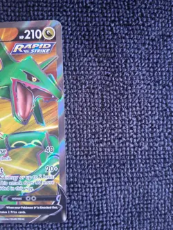 Rayquaza V Ultra Rare Full Art Rapid Strike Pokemon Evolving Skies 193/203 HP 2… - Image 5