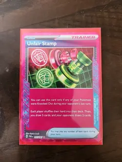 UNFAIR STAMP 165/167 ACE SPEC TWILIGHT MASQUERADE POKEMON TCG - Image 1