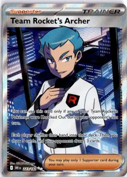 Pokemon Team Rocket's Archer 223/182 Destined Rivals Ultra Rare Full Art Holo NM - Image 1