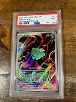 POKEMON 2025 Mega Evolution Illustration Rare BULBASAUR #133 PSA 9 Mint RARE - Image 1