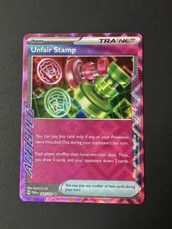 Pokemon TCG Unfair Stamp 165/167 Twilight Masquerade Pink Ace Spec Trainer - Image 1
