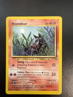 Pokemon TCG Houndour Neo Discovery #24 Unlimited Rare Card LP - Image 1