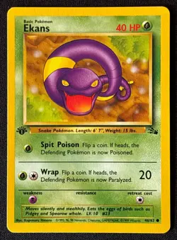 1st Edition Ekans - Fossil - #46/62 - Vintage Pokemon Card 1999 WOTC - Image 1