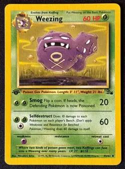 1st Edition Weezing - Fossil - #45/62 - Vintage Pokemon Card 1999 WOTC - Image 1