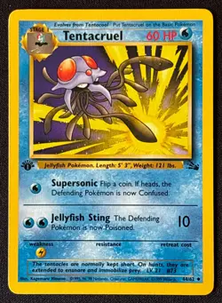 1st Edition Tentacruel - Fossil - #44/62 - Vintage Pokemon Card 1999 WOTC - Image 1