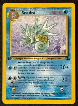 1st Edition Seadra - Fossil - #42/62 - Vintage Pokemon Card 1999 WOTC - Image 1