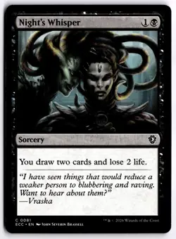 Night's Whisper NM ECC Commander: Lorwyn Eclipsed MTG - Image 1