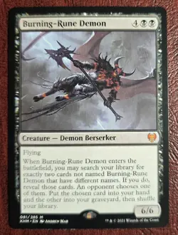 Burning-Rune Demon - MtG Kaldheim - M081 NM 2021 - Image 2