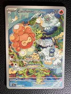 Castform Sunny Form 195/191 Illustration Rare Surging Sparks Pokemon Card NM - Image 1