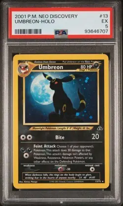 PSA 5 - 2001 Pokemon Neo Discovery UMBREON HOLO #13 (6707) - Image 1