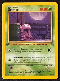 1st Edition Grimer - Fossil - #48/62 - Vintage Pokemon Card 1999 WOTC - Image 1
