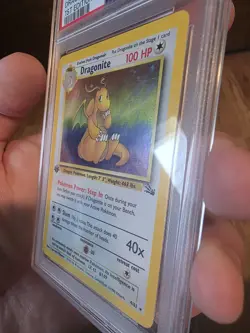 PSA 9 MINT Pokemon Dragonite Holo 4/62 WotC 1st Edition Fossil Rare - Image 4