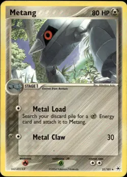 Metang 21/101 Rare Non Holo EX Hidden Legends Pokemon - Image 1