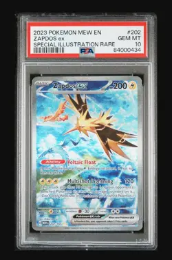 2023 POKEMON MEW EN-151 SPECIAL ILLUSTRATION RARE #202 ZAPDOS EX PSA 10 GEM Mint - Image 2