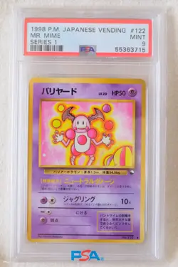 Pokemon 1998 Mr. Mime Japanese Vending Series 1 #122 PSA MINT 9 - Image 1