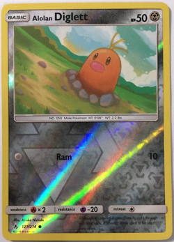 POKEMON ALOLAN DIGLETT 121/214 UNBROKEN BONDS COMMON REVERSE HOLO NEAR MINT - Image 1
