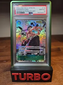 2024 One Piece OP06 EN Manga Alternate Art #118 Roronoa Zoro PSA 10 GEM MINT - Image 1