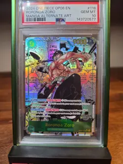2024 One Piece OP06 EN Manga Alternate Art #118 Roronoa Zoro PSA 10 GEM MINT - Image 5