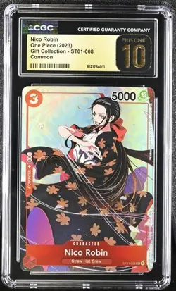 CGC Pristine 10 Nico Robin Gift Collection #ST01-008 Alt Art Foil 2023 One Piece - Image 1