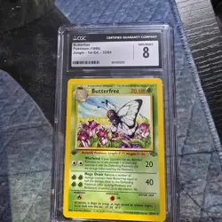 CGC 8 NM-MINT Butterfree 33/64 1st Edition Jungle Pokemon Card 087 - Image 1