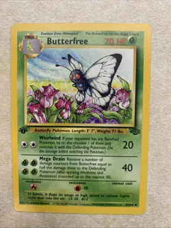 1st Edition Butterfree 33/64 Uncommon 1999 Jungle WOTC Pokemon Cards VLP - Image 1