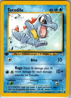 Totodile 80/111 1st Edition Non Holo Neo Genesis - Pokemon Card - NM - Image 1