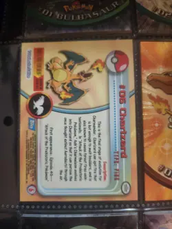 Topps Pokemon Series 1 Charizard 06 Silver Foil 1st Print Card Blue Logo - Image 1