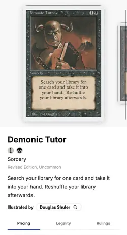 Magic The Gathering Demonic Tutor - Revised Ed - Image 3