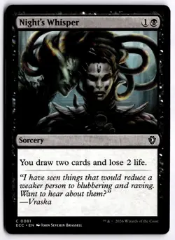 Night's Whisper NM ECC Commander: Lorwyn Eclipsed MTG - Image 1