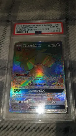 2017 Pokemon Sun and Moon Shining Legends Secret Zoroark GX PSA 10 GEM MINT #77 - Image 3