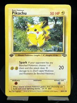 Pokemon TCG Pikachu 60/64 Jungle 1st Edition Regular LP - Image 1