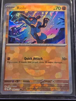 Pokemon TCG Riolu 050/131 Poke Ball Reverse Holo Paldea Evolved NM - Image 3