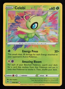 Celebi 009/185 Pokemon SWSH04: Vivid Voltage Amazing Rare NM - Image 1