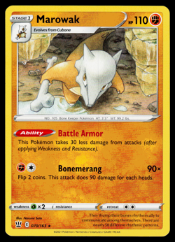 Pokemon - SWSH - Battle Styles Marowak 070/163 Rare - NM - Image 1
