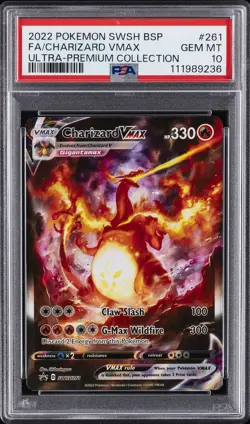 2022 POKEMON SWSH BLACK STAR PROMO #261 FULL ART/CHARIZARD VMAX PSA 10 - Image 1