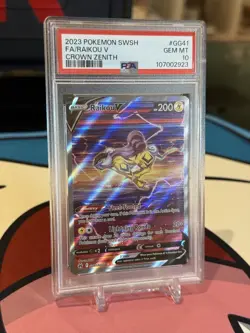 2023 POKEMON SWORD & SHIELD CROWN ZENITH #GG41 FULL ART/RAIKOU V PSA 10 - Image 2
