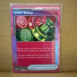 Pokemon TCG: Twilight Masquerade - Unfair Stamp (165/167) ACE SPEC RARE, MINT - Image 1