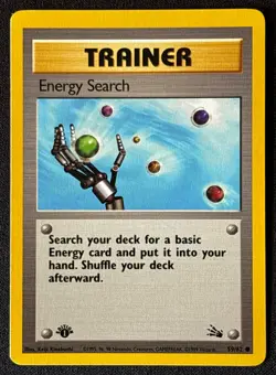 1st Edition Energy Search - Fossil - #59/62 - Vintage Pokemon Card 1999 WOTC - Image 1