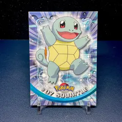 SQUIRTLE #07 - BLUE Logo - Non-Holo - SERIES 1 - TOPPS POKEMON CARD - Image 1