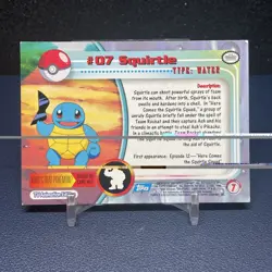 SQUIRTLE #07 - BLUE Logo - Non-Holo - SERIES 1 - TOPPS POKEMON CARD - Image 2