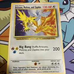 Articuno Moltres & Zapdos Promo Warner Bros Legendary Birds Jumbo + Free Card - Image 1